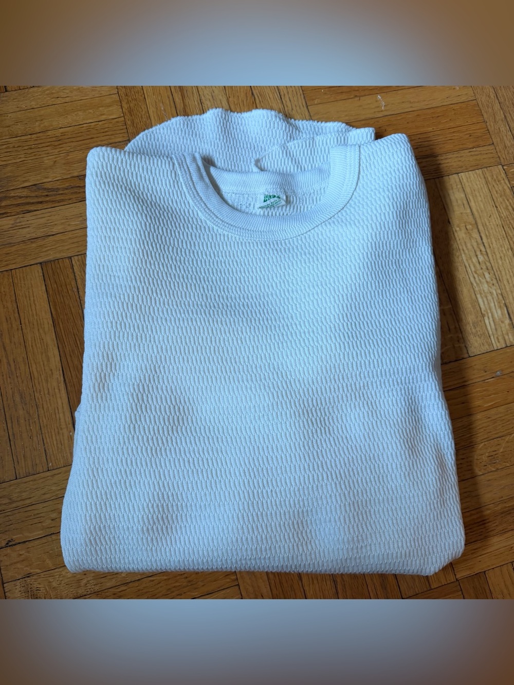 Vintage White Thermal Crewneck Shirt